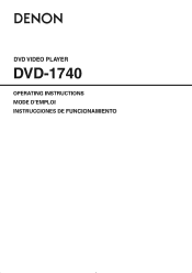 Denon DVD 1740 Owners Manual - Spanish