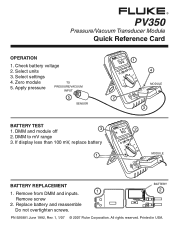 Fluke PV350 Quick Reference Guide