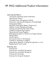 HP Hx2495 HP iPAQ hx2000 Pocket PC Series Additional Product Information