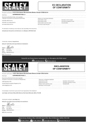 Sealey SUPERBOOST150D Declaration of Conformity
