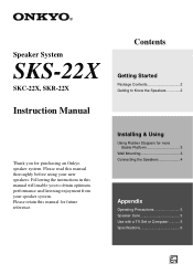 Onkyo SKS-22X Instruction Manual