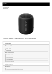 Sony SRS-XB12 Help Guide
