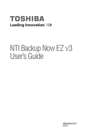 Toshiba HDTD210XS3E1 NTI Backup Now EZ v3 User’s Guide