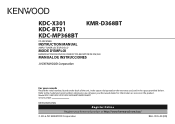 Kenwood KDC-X301 Instruction Manual