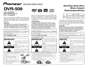 Pioneer DVR-509 Owner's Manual