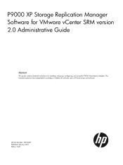 HP XP20000 HP Replication Adapter for VMware vCenter Site Recovery Manager Administrator Guide (5697-2491, February 2013)