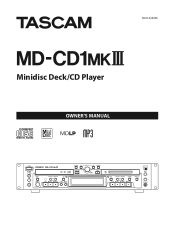TASCAM MD-CD1MKIII mkIII Owners Manual