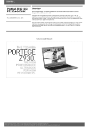 Toshiba Portege Z930 PT235A-04D04X Detailed Specs for Portege Z930 PT235A-04D04X AU/NZ; English