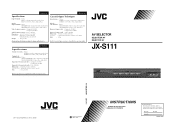 JVC JX-S111S Instructions