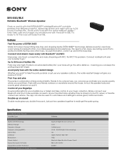 Sony SRS-XB3 Marketing Specifications