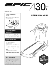 Epic Fitness A30t Treadmill English Manual