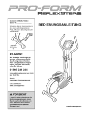 ProForm Reflex Step 2 Gw Elliptical German Manual