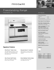 Frigidaire FFEF4015LW Product Specifications Sheet (English)