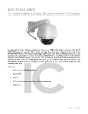 IC Realtime ICIP Z1801 WDR Product Datasheet