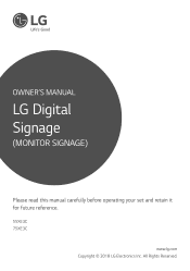 LG 75XE3C Owners Manual