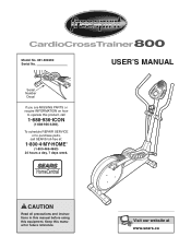 ProForm Free Spirit Cardio Cross Trainer 800 Canadian English Manual