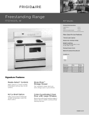 Frigidaire FFEF4005LW Product Specifications Sheet (English)