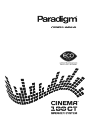 Paradigm Cinema 100 CT Cinema 100 Ct Manual