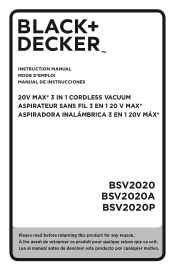 Black & Decker BSV2020G Instruction Manual