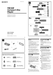 Sony CDX-F7000 Installation/Connections Instructions