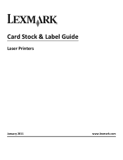 Lexmark C746 Card Stock & Label Guide