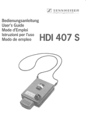 Sennheiser HDI 407 S Instructions for Use