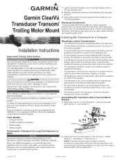 Garmin GT20-TM TransomTrolling Motor Mount Transducer Installation Instructions