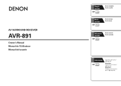Denon AVR-891 Owners Manual - English