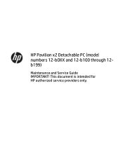 HP Pavilion x2 Maintenance and Service Guide