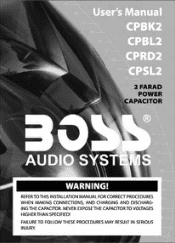 Boss Audio CPRD2 User Manual in English