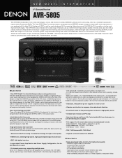 Denon AVR-5805 Literature/Product Sheet
