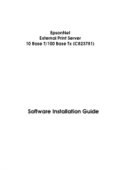 Epson C823781 EPSON Software Installation Instructions