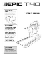Epic Fitness T40 Treadmill English Manual
