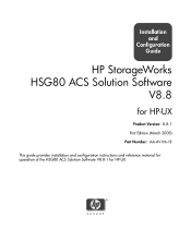 HP StorageWorks MA6000 HP StorageWorks HSG80 ACS Solution Software V8.8 for HP-UX Installation and Configuration Guide (AA-RV1FA-TE, March 2005)