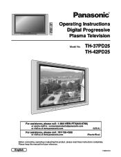 Panasonic TH37PD25 TH37PD25 User Guide