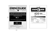 Avanti FFBM920WH Energy Guide Label