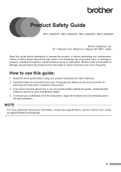 Brother International MFC-J6545DWXL Product Safety Guide