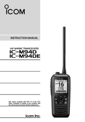 Icom IC-M94D Instruction Manual