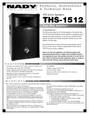 Nady THS-1512 Manual