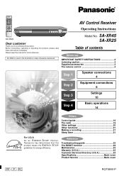 Panasonic SC-HT425D SAXR25 User Guide