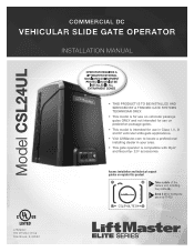 LiftMaster CSL24UL Installation Manual