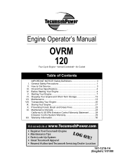 Tecumseh Products OVRM120 Operator Manual