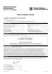 Lantronix EMG 8500 - Edge Management Gateway NZ Supplier s Declaration of Conformity: Lantronix EMG8500