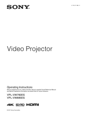 Sony VPL-VW760ES Operating Instructions
