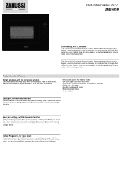 Zanussi ZMBN4SK Specification Sheet
