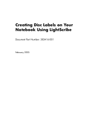 HP Presario V2400 Using LightScribe (Select Models Only)