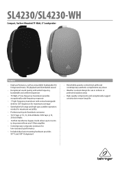 Behringer EUROCOM SL4230 Specifications Sheet
