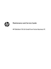 HP EliteDesk 705 G4 Maintenance and Service Guide