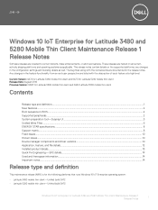Dell Latitude 5280 Windows 10 IoT Enterprise for and 5280 Mobile Thin Client Maintenance Release 1 Release Notes