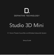 Definitive Technology Studio 3D Mini Studio 3 D Mini Setup Guide French